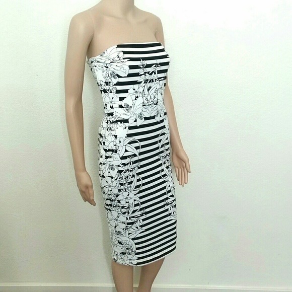 Express strapless black and white dress - Picture 5 of 5